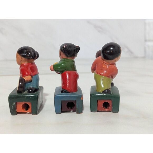 Vintage Chinese-Themed Figurine Pencil Sharpeners – Set of 3 Collectibles - Picture 3 of 8
